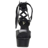 Noir Similicuir 15 cm DELIGHT-600-14 sandales pleaser plateforme