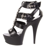 Noir Similicuir 15 cm DELIGHT-658 chaussures pleaser talons hauts