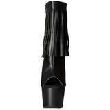 Noir Similicuir 18 cm ADORE-1019 bottines a frangees pour femmes a talon