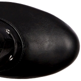 Noir Similicuir 18 cm ADORE-3028 Plateforme cuissardes et genoux