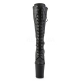 Noir Similicuir 20 cm FLAMINGO-2023 plateformes bottes  lacets pour femmes