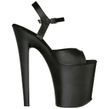 Noir Similicuir 20 cm Pleaser XTREME-809 Talons Aiguilles Plateforme