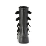 Noir Similicuir 5 cm EMILY-330 plateformes bottes  boucles pour femmes