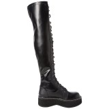 Noir Similicuir 5 cm EMILY-375 bottes cuissardes  lacets