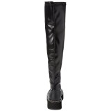 Noir Similicuir 5 cm EMILY-375 bottes cuissardes  lacets