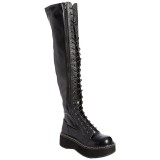 Noir Similicuir 5 cm EMILY-375 bottes cuissardes  lacets