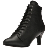 Noir Similicuir 7,5 cm DIVINE-1020 grande taille bottines femmes