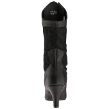 Noir Similicuir 7,5 cm DIVINE-1050 grande taille bottines femmes