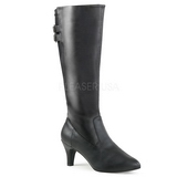 Noir Similicuir 7,5 cm DIVINE-2018 grande taille bottes femmes