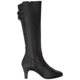 Noir Similicuir 7,5 cm DIVINE-2018 grande taille bottes femmes