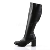 Noir Similicuir 7,5 cm GOGO-300WC bottes femme mollets et jambes larges