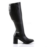 Noir Similicuir 7,5 cm GOGO-300WC bottes femme mollets et jambes larges