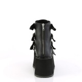Noir Similicuir 9 cm DAMNED-105 bottines avec boucles
