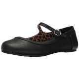 Noir Similicuir ANNA-02 grande taille chaussures ballerines