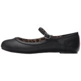 Noir Similicuir ANNA-02 grande taille chaussures ballerines