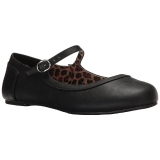 Noir Similicuir ANNA-02 grande taille chaussures ballerines