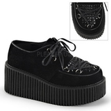 Noir Similicuir CREEPER-216 Chaussures Creepers Femmes Plateforme
