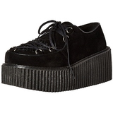 Noir Similicuir CREEPER-216 Chaussures Creepers Femmes Plateforme