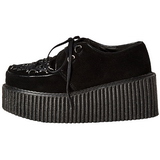 Noir Similicuir CREEPER-216 Chaussures Creepers Femmes Plateforme