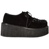 Noir Similicuir CREEPER-216 Chaussures Creepers Femmes Plateforme