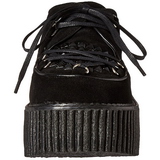 Noir Similicuir CREEPER-216 Chaussures Creepers Femmes Plateforme