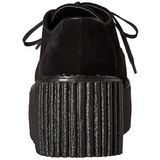 Noir Similicuir CREEPER-216 Chaussures Creepers Femmes Plateforme