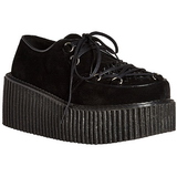 Noir Similicuir CREEPER-216 Chaussures Creepers Femmes Plateforme