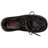 Noir Similicuir CREEPER-216 Chaussures Creepers Femmes Plateforme