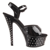 Noir Strass 15 cm STARDUST-609 Chaussures pour femmes a talon