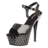 Noir Strass 15 cm STARDUST-609 Chaussures pour femmes a talon