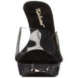 Noir Transparent 14 cm COCKTAIL-501 Mules Talons Aiguilles