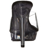 Noir Transparent 14 cm COCKTAIL-501 Mules Talons Aiguilles