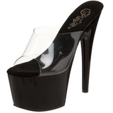 Noir Transparent 18 cm ADORE-701 Plateforme Mules Hautes