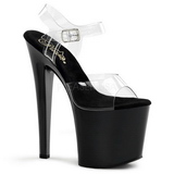 Noir Transparent 19 cm TABOO-708 Plateforme Haut Talon