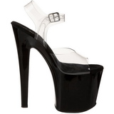 Noir Transparent 19 cm TABOO-708 Plateforme Haut Talon