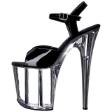 Noir Transparent 20 cm Pleaser FLAMINGO-809 Talons Hauts Plateforme