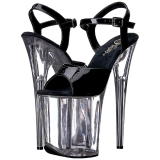 Noir Transparent 20 cm Pleaser FLAMINGO-809 Talons Hauts Plateforme