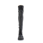 Noir Vegan 11,5 cm SHAKER-374 bottes cuissardes  lacets