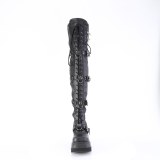 Noir Vegan 11,5 cm SHAKER-420 bottes cuissardes à lacets