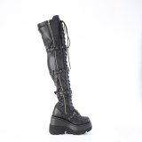 Noir Vegan 11,5 cm SHAKER-420 bottes cuissardes  lacets