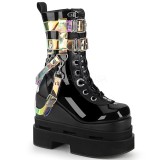 Noir Vegan 12,5 cm ETERNAL-115 demonia bottines talon compens