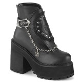 Noir Vegan 12 cm ASSAULT-55 bottines  talons pais plateforme lolita
