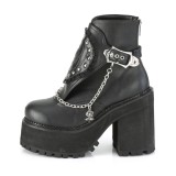 Noir Vegan 12 cm ASSAULT-55 bottines  talons pais plateforme lolita
