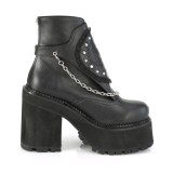 Noir Vegan 12 cm ASSAULT-55 bottines  talons pais plateforme lolita