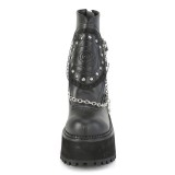 Noir Vegan 12 cm ASSAULT-55 bottines  talons pais plateforme lolita