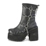 Noir Vegan 12 cm ASSAULT-66 bottines  talons pais plateforme lolita