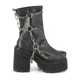 Noir Vegan 12 cm ASSAULT-66 bottines  talons pais plateforme lolita