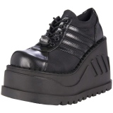 Noir Vegan 12 cm STOMP-08 bottines plateforme compenses lolita