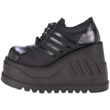Noir Vegan 12 cm STOMP-08 bottines plateforme compenses lolita