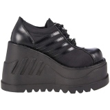 Noir Vegan 12 cm STOMP-08 bottines plateforme compenses lolita